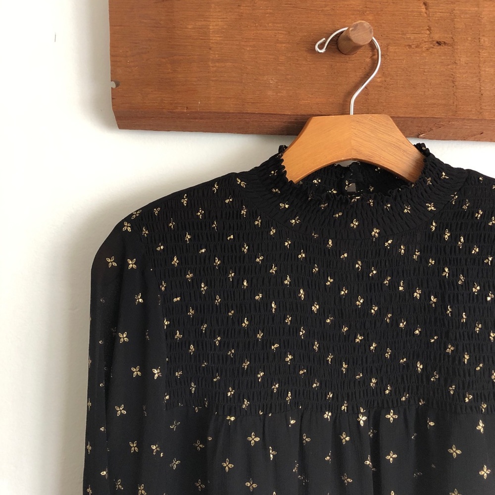 A New Day Smocked Dress w Gold Foil